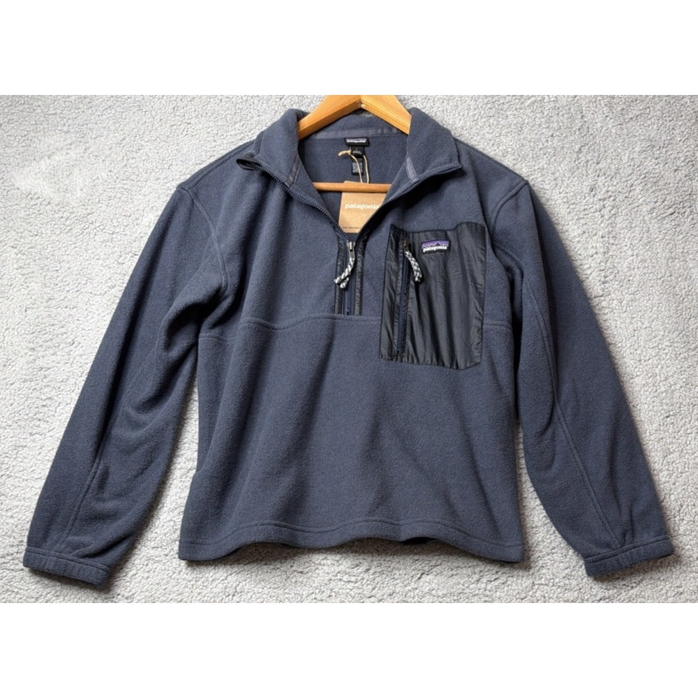 Patagonia Kid's Microdini 1/2-Zip Fleece Sweater Kids Size Large Smolder Blue